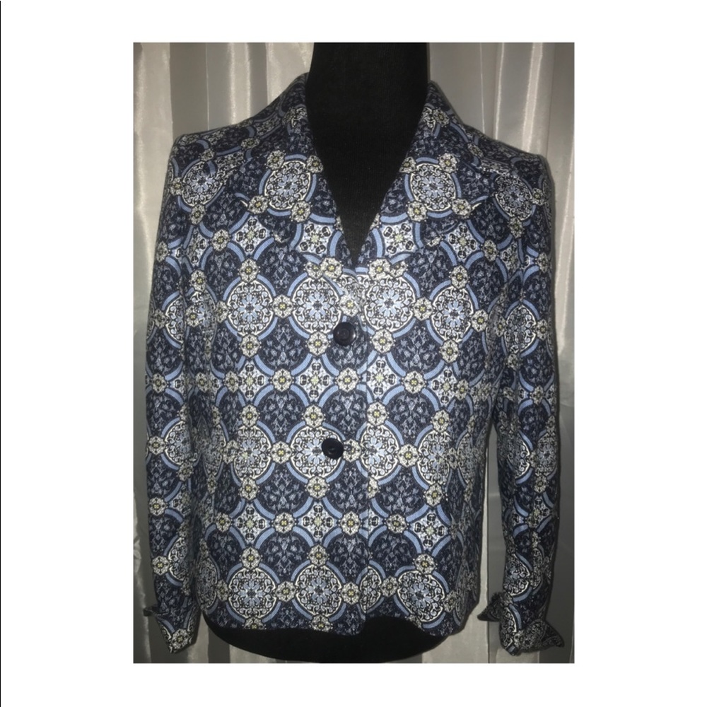 ELLEN TRACY SIGNATURE CUT COTTON AND SILK BLAZER / JACKET - SZ 14